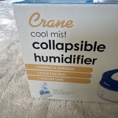 Crane Cool Mist Collapsible Humidifier 1 Gallon Tank New W/ Top Fill Tank