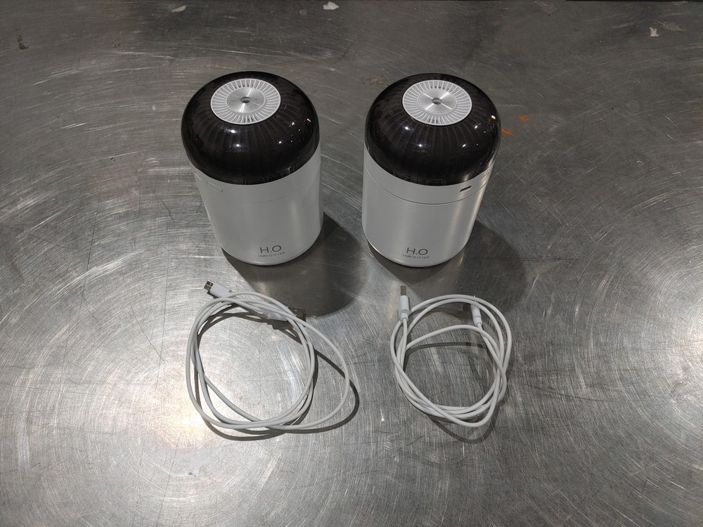 Good Condition Pair of Mini Humidifiers Model WH-02 With Power Cables Working