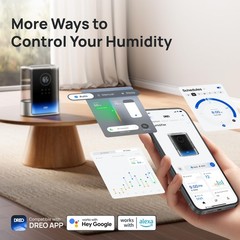 DREO 8L Smart Humidifier Large Room 600ft² HM717S 80H Runtime Supersized Warm