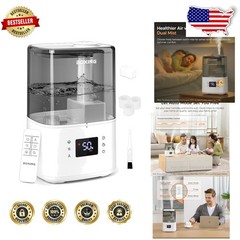Large Room Humidifier 4.5L, Warm Cool Mist, Auto Shut-Off, Quiet Sleep, 600 s…