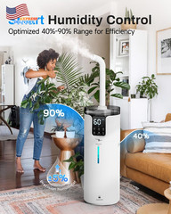 Humidifier 4.2 Gal/16L for Large Room 1500 Sq Ft 360° Nozzles Cool Mist Ultrason