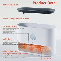 New Fireplace Humidifier Crystal Salt Rock Fire Lamp 7 Color Flame Aroma Volcano