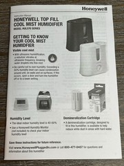 Honeywell Top Fill Cool Mist Humidifier Ultra Quiet w/ Auto Shut-Off Used