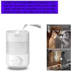 Top Fill Humidifiers for Bedroom, 2.5L Tank for Large Room, Easy to Fill & Cl…