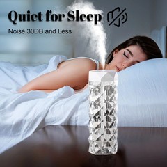 Crystal Lamp Humidifier with Cool Mist and LED Light