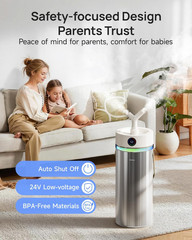 Stainless Steel Humidifier, 8L/2.1Gal Cool Mist Humidifiers for Bedroom, Easy to