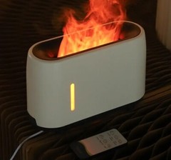 AUSHA Flame Aroma Diffuser Humidifier 240ml Remote 7 Color Light Auto-Off Quiet