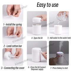 300ml H20 Air Humidifier Portable Mini USB Aroma Diffuser With Cool Mist.
