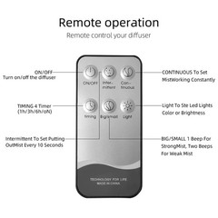 Large Room Humidifier & Aromatherapy Diffuser 550ml Tank, Remote, Ultra Quiet f