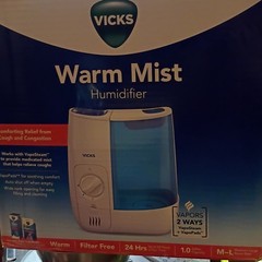 Vicks Warm Mist Humidifier Filter Free Tabletop 1.0 gal Medium/Large Room