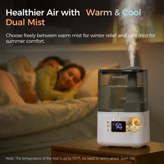 4.5L Warm and Cool Mist Ultrasonic Humidifier for Bedroom Large Room Top Fill