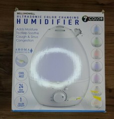 Bell + Howell Ultrasonic Humidifier w/ Aroma Oil Diffuser 1 Gal 7 Color Changing