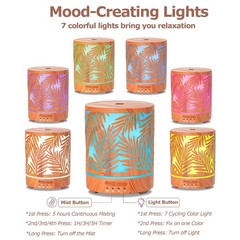 Essential Oil Diffuser Metal Aromatherapy Diffusers for Large Wood Grain
