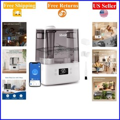 6L Smart Ultrasonic Cool Mist Humidifier for Bedroom, Baby, Plants, App & Voi…