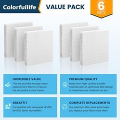 6 Pack Humidifier Wicking Filter T for Honeywell Humidifier Series, for Honey…