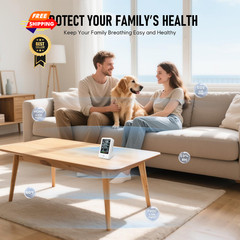 8-in-1 Indoor Air Quality Monitor, Portable Tester for Temperature, Ivory