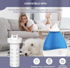 4 Pack Humidifier Filter Replacement Compatible with Crane Teardrop Humidifier