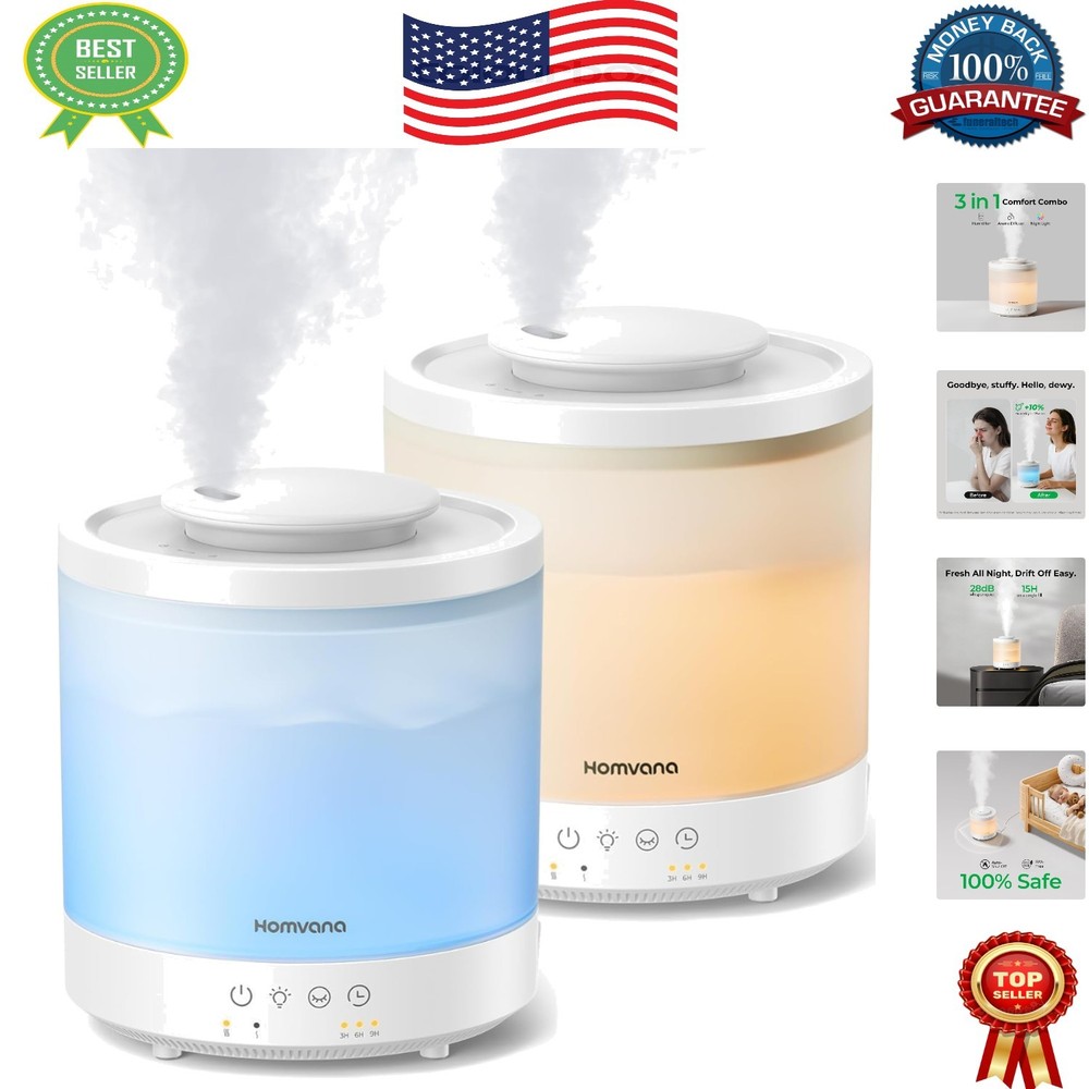 Whisper-Quiet 2-Pack Humidifiers & Essential Oil Diffusers for Relaxing Spaces