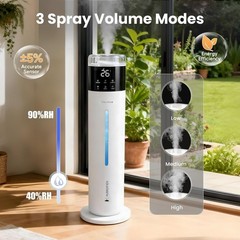 8L Ultrasonic Humidifier with Remote Control for Home & Office Use