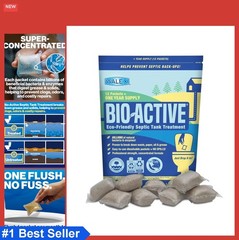 Septic Tank Treatment 12 Pack Bio-Active Bacteria Enzymes Packets 1 Year Supply