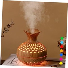 Colorful Cool Mini Humidifier, Flower Shape USB Personal Desktop Lightwood