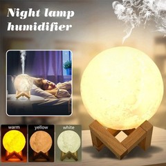 3D Moon Lamp USB 880mL Air Humidifier Aroma Mist Diffuser Purifier Night Light