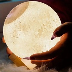 USB Moon Lamp Humidifier with Touch Control and Water Replenishing – 13cm Diamet