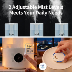 Top Fill Humidifiers for Bedroom, 4.0L Tank Cool Mist Humidifiers for Large Room
