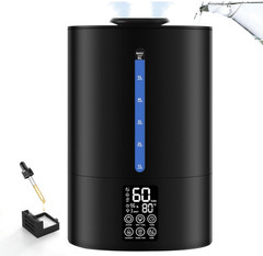 Humidificador 6L Vapor Frío y Caliente Silencioso Difusor Aceites 360°, Nuevo