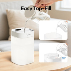 HUMSURE 4.5L Cool Mist Ultrasonic Humidifier w/ Light, Silent, Aromatherapy Use