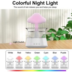 CLOUD RAIN HUMIDIFIER with Soothing Sounds Bedroom Sleep Aid White CJC