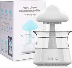 Cloud Rain Humidifier for Bedroom Water Drip White Noise Humidifier with Remote