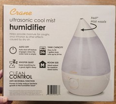Crane EE-5301W Drop Ultrasonic Cool Mist Humidifier – White