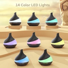 HJTHJT 500ML Essential Oil Diffuser: Aroma Diffuser with Remote Onyx Black