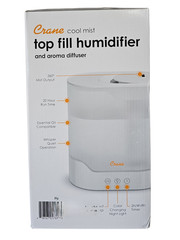 Crane 0.7 Gallon Top Fill Cool Mist Humidifier, Aroma Diffuser, Night Light