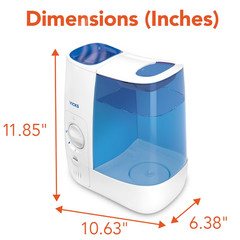 Vicks Warm Moisture Humidifier VWM845 1 Gallon Filterless White Blue *NEW