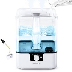 CHIVALZ YZY6001-KC 6L White Cool Mist Humidifier – 26dB Quiet, Nightlight, 50