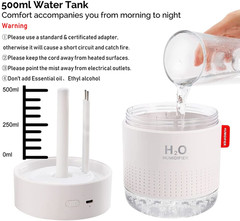 Portable Mini Humidifier, 500Ml Small Humidifier for Bedroom Travel, White | USB