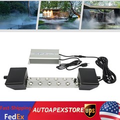 Waterproof 12 Head Ultrasonic Mist Maker Pond Fogger Mister Machine 2 Buoys