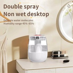 1.5L Dual Mist Humidifier with LED Display – 3-Speed Quiet USB Home Humidifier