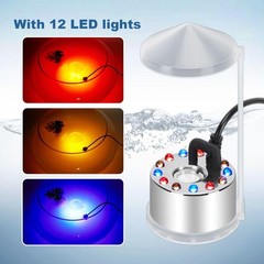 LED Fog Atomizer – 350ml/H Water Fountain Mist Maker for Halloween & Decor