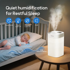 HUMSURE 4.5L Cool Mist Ultrasonic Humidifier w/ Light, Silent, Aromatherapy Use
