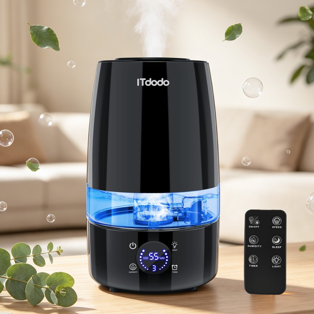 ITdodo Humidifier for Room, 4.5L Top Fill for Home, 40H Runtime, Quiet
