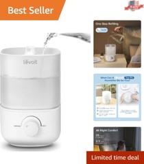 Quiet 2.5L Top Fill Humidifier – 25H Auto Shut-Off for Nurseries & Bedrooms