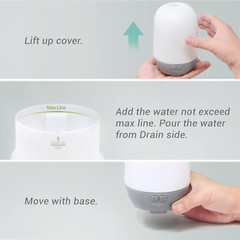 Humidifier Essential Oil Diffuser Cool Mist 100Ml 10+ Hours with 7 Colors LED Li