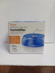 Crane Ultrasonic Cool Mist Humidifier 25.6 oz Blue and White Brand New In Box
