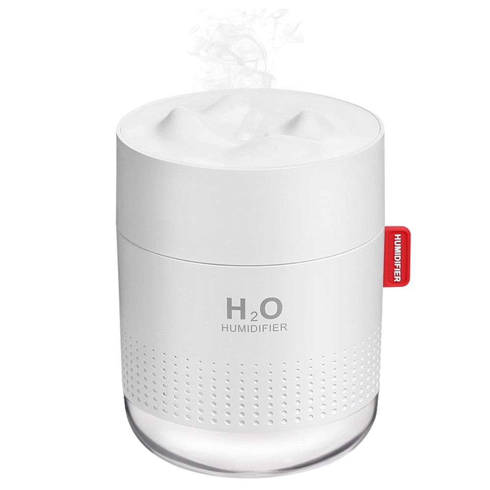 Portable Mini Humidifier, 500ml Small Humidifier for Bedroom Travel, White
