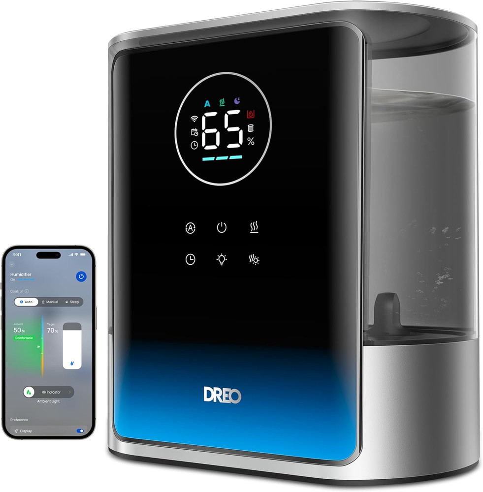 DREO 8L Smart Humidifier Large Room 600Ft², HM717S, 80H Runtime Supersized Warm