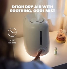Frida Baby 3-in-1 XL Top Fill Humidifier for Bedroom White 1.6 Gallon Tank