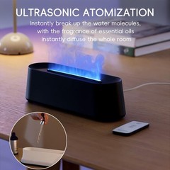 YALEDI Essential Oil Diffuser, Fireplace Flame 10.7 x 3.03 x 3.11 in, Black